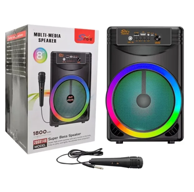 Enceinte Bluetooth portable Zqs8146 de 8 pouces avec micro